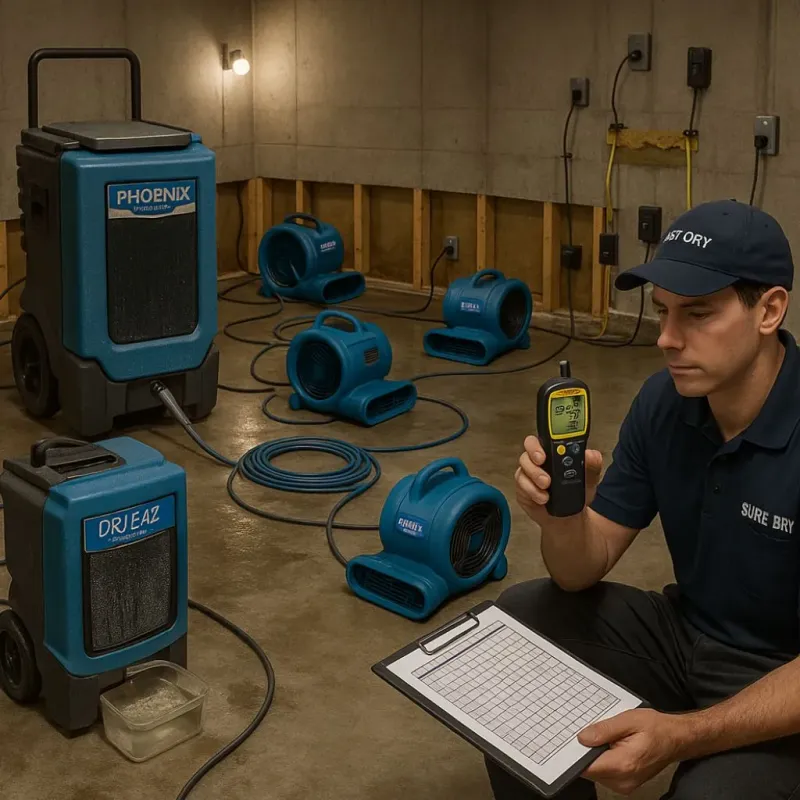 Structural Drying and Dehumidification process in Murfreesboro, AR